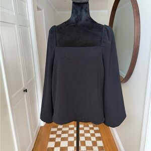 Madewell Crepe Square-Neck Puff-Sleeve
Top